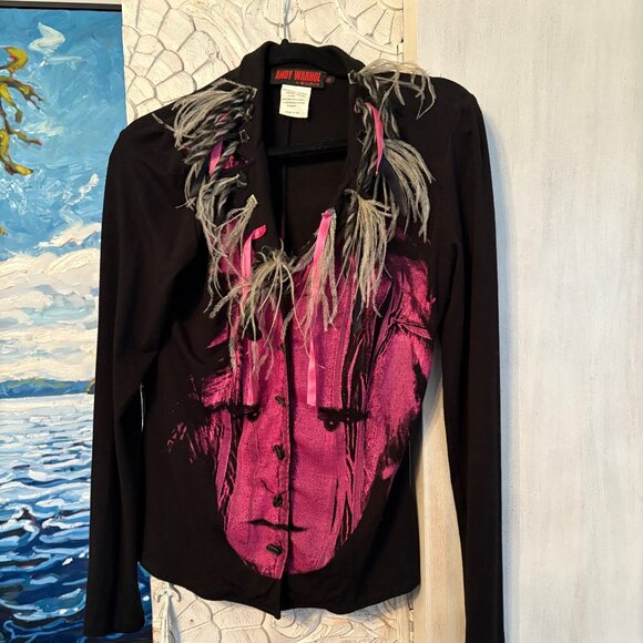 Vintage Andy Warhol by Cultura Punk With Feathers !  Made in ITALY Med - Picture 2 of 5